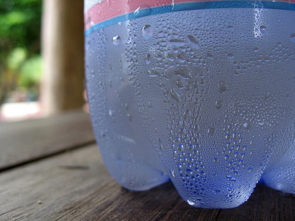 Podemos aprender muitas coisas interessantes brincando com uma simples garrafa de água! (Foto: Wikimedia Commons)