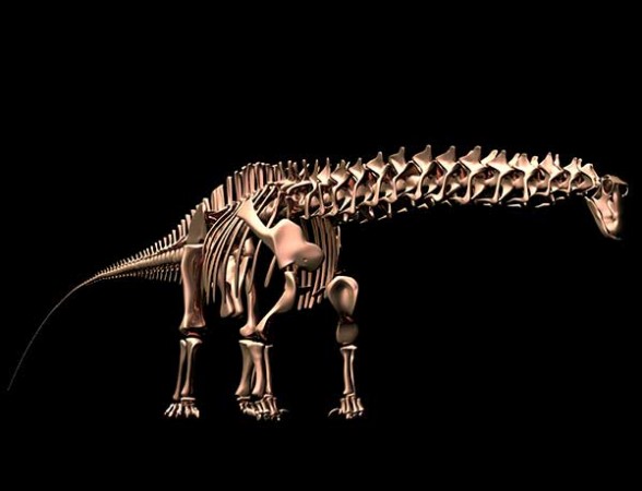 Paleontólogos refizeram os passos de um dos maiores dinossauros já encontrados e comprovaram que, mesmo com dificuldade, ele conseguia andar (Foto: Universidade de Manchester)