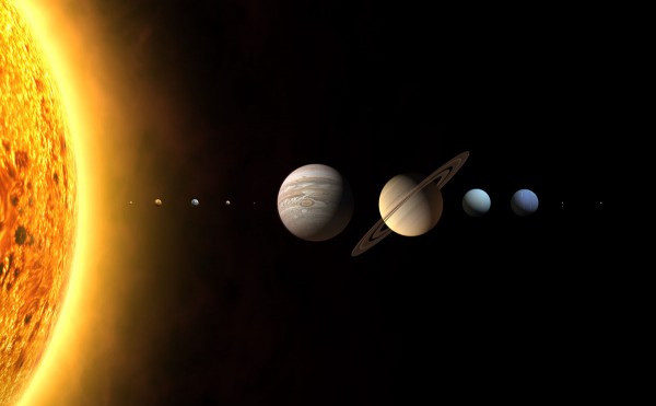 Atualmente, consideramos que o Sistema Solar inclui oito planetas: Mercúrio, Vênus, Terra, Marte, Júpiter, Saturno, Urano e Netuno. Porém, algumas teorias apontam para a existência de mais quatro. (imagem: The International Astronomical Union/Martin Kornmesser)