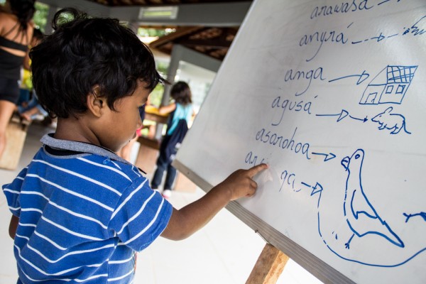 Criança asurini. A língua falada por esse grupo indígena foi uma das três primeiras incluídas no Inventário Nacional da Diversidade Linguística. (foto: UnB Agência / Flickr / <a href=http://creativecommons.org/licenses/by/2.0/>CC BY 2.0</a>)