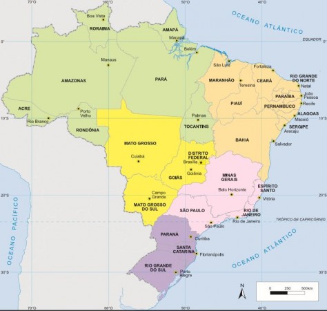 Rio e São Paulo, por exemplo, as duas maiores cidades do Brasil, estão separadas por uma distância de pouco mais de 400 quilômetros. E isso ainda é bem pouco se comparado a cidades em pontos opostos do país: Porto Alegre, no sul, e Macapá, no norte, estão a mais de três mil quilômetros uma da outra. (imagem: IBGE)